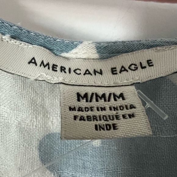 Floral Blue Tie-Front Crop Top Size Medium - Picture 5 of 8